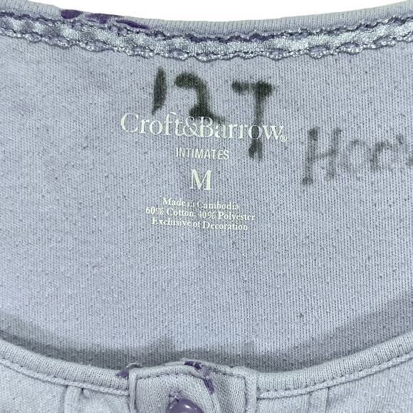 Croft & Barrow Intimates Short Sleeve Purple Lavender Floral Nightgown Medium - Picture 5 of 11